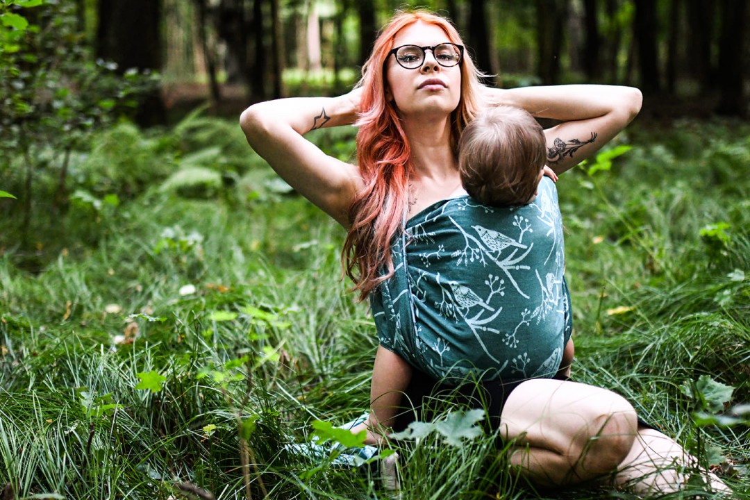 【値下げ】Woven Bliss　LADY BIRD beet　ベビーラップ Woven Bliss Lady Bird - view full list of 65 wrap models