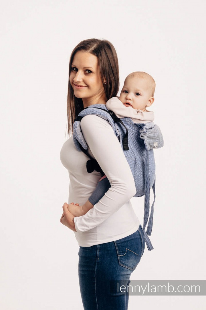 LennyLamb Buckle Onbuhimo Toddler Little Herringbone Blue