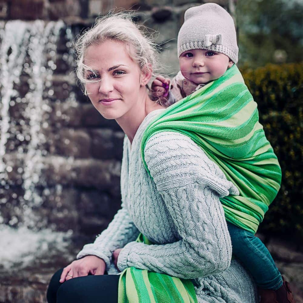 DIDYMOS コットンスリング 青緑グラデーション 新生児から使える