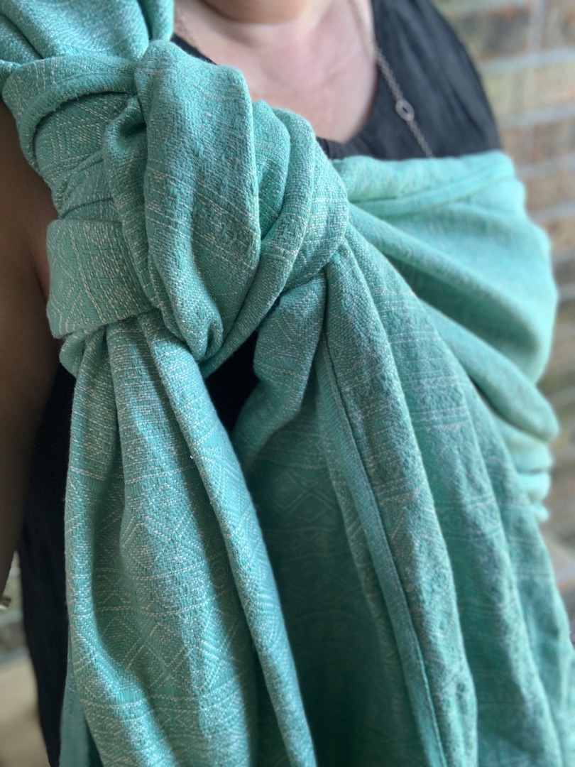 DIDYMOS コットンスリング 青緑グラデーション 新生児から使えるスリング｜ディディモス リングスリング 青緑の波